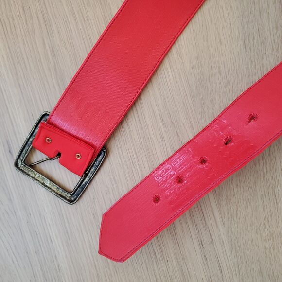 Vintage 70\'s Red Wide Cloth Belt main image 4